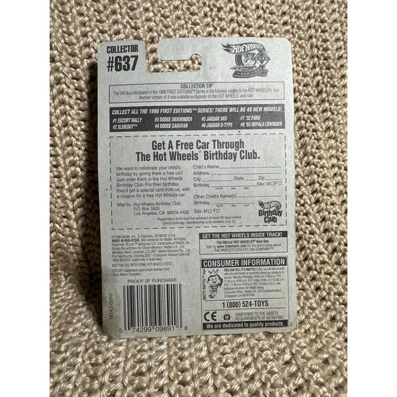 Hot Wheels 1998 First Editions Escort Rally #1/48 Die-Cast Collectible Car - Picture 2 of 2